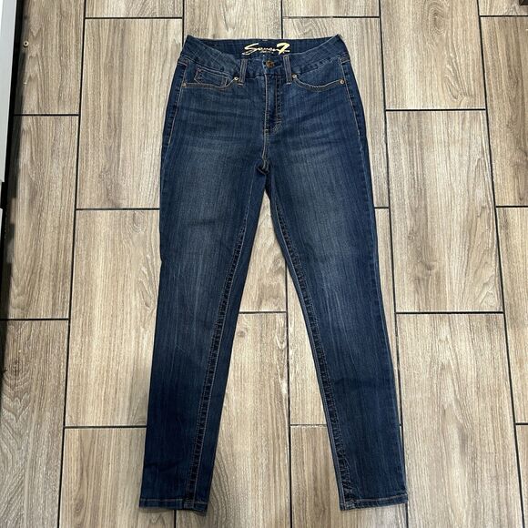 Seven7 Denim - Seven7 Womens Jeans Size 8 Tummyless High Rise Skinny Blue Faded Stretch Casual